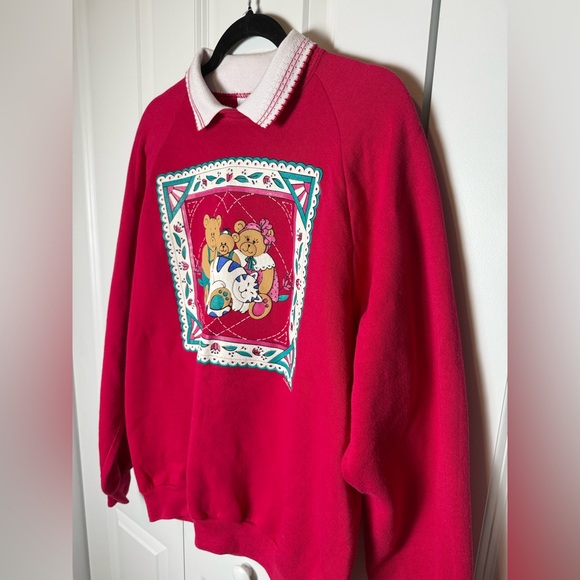 VINTAGE Gopher sport collared teddy bear sweatshirt - Picture 2 of 6